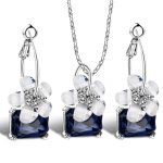 Romantic Crystal Flower Shaped Jewelry Sets